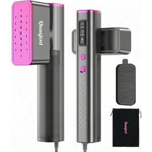 Travel Steamer for Clothes,100V-240V Portable Iron,15s Fast Heat Up, Handheld Steamer & Iron 2 in 1,LED Display, 150ml Large Water Tank, Travel Size Perfect for Global Europe (Purple)