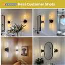 Indoi Wall Sconces Set of Two, 22" Black and Gold Bathroom Sconces with Clear Glass, Hardwired Modern Sconces Wall Decor Set of 2 Wall Light fixtures for Bathroom Mirror Living Room Hallway Bedroom