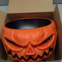 XOYTN XIMISHOP Animated Halloween Skull Bowl, Pumpkin Candy Dish With Creepy Moving Skeleton Hand for Party Decoration
