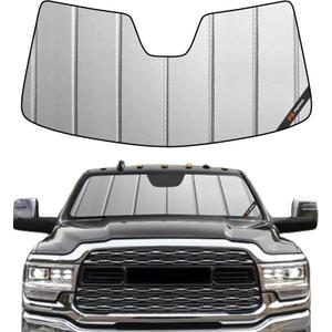 Pigenius Windshield Sun Shade for Ram 2500/3500/4500/5500 2019-2024 with 5 inch Wide Sensor Front Window Sunshade - Safeguard (Gray)