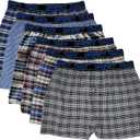 Different Touch Men's Big & Tall King Size Exposed Waistband Woven Boxer Shorts Underwear (6XL)