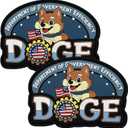 2pcs Funny Humor Cute Doge Meme Hook and Loop Patches, DIY PVC Rubber Patches for Helmets, Hats, Bags, Backpacks, Dog Harnesses, Army Vests, Tactical Gear, Clothes, Jeans, Caps
