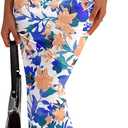 PRETTYGARDEN Women's 2026 Summer Floral Bodycon Maxi Dresses Ribbed Strapless Tube Casual Boho Party Long Dress (XXL)