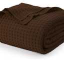 Utopia Bedding Brown 100% Cotton Waffle Blanket 300 GSM [Twin - 90x72 Inch] Soft Lightweight Breathable Bed Blanket for All Season