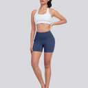 LZYVOO Biker Spandex Shorts Women, High Waisted Tummy Control Workout Yoga Shorts with Pockets(5" Black/Dgrey/Navy/Wine/JGreen-L)