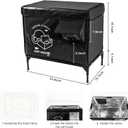 Cat House Outdoor, Indestructible Elevated Feral Cat Shelter Weatherproof with Escape Door,Outside Waterproof Insulated Strayed Cat House for Winter (Black, Large) 15.7"D x 25.6"W x 24"H