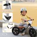 KRIDDO Toddler Balance Bike 2 Year Old,12 Inch Push Bicycle with Customize Plate (3 Sets of Stickers Included), Steady Balancing, Gift Bike for 2-5 Boys Girls, Black