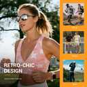 Polarized Sunglasses UV400 with Mirror Coating. Classic Minimalist Design, Stylish to Stand Out in Sunshine (Grey/White Gradient)