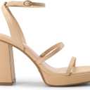 DREAM PAIRS Women's Platform Strappy Heels Open Toe Ankle Strap Square Party Sandals Y2K Dress Shoes