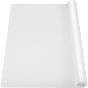 Ewen 25.6x17.7in 2mm Silicone Mats for Kitchen Counter, Extra Large Thick Heat Resistant Baking Mat, Silicone Countertop Protector Mat for Bar Air Fryer Crafts Work Glass Top Stove Cover Translucent