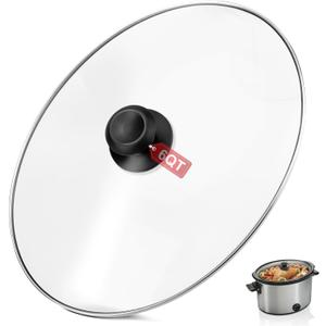 Oval Glass Crock Pot Lid 6 Quart Replacement for Hamilton Beach Slow Cooker 6 qt, Hamilton Beach Programmable Slow Cooker Replacement Parts Compatible with Hamilton Beachs Crock Pot