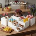 8 Pcs White Acrylic Buffet Risers, Food Display Stands for Buffet Table Party Catering Dessert Jewelry Collectibles, Acrylic Cube Nesting Boxes with Hollow Bottoms 8 Sizes (10"-9"-8"-7"-6"-5"-4"-3")