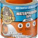 Gorilla Waterproof Patch & Seal Tape, White Tape, 4" x 10' (Pack of 1) - Permanent Weather Resistant Seal for Leaks and Repairs