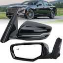 vefix Left Driver Side Mirror Compatible with 2020-2024 Cadillac CT5 Left Side Rear Door Mirror with Heated Blind Spot Puddle Lamp Turn Signal 14 Pins 84320682 84920677 2948497