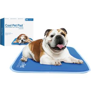 The Green Pet Shop Cool Pet Pad - Medium, Blue - Self-Cooling, Pressure Activated Mat for Dogs & Cats from 21-45 lbs - Non-Toxic Gel, No Water Needed