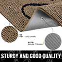Smiry Dog Door Mat for Muddy Paws, Absorbent Dirt Trapper Non Slip Quick Dry Washable Chenille Mat for Mud Dogs, Entry Rug for Indoor and Outdoor (24x16 Inches, Camel and Black)