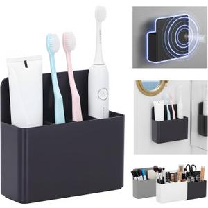 Magnetic Toothbrush Holder  Cruise Must-Have Wall-Mount Bathroom Organizer  Cruise Essentials 2025 & 2026 for Royal Caribbean, Alaska & Caribbean Staterooms (Black)