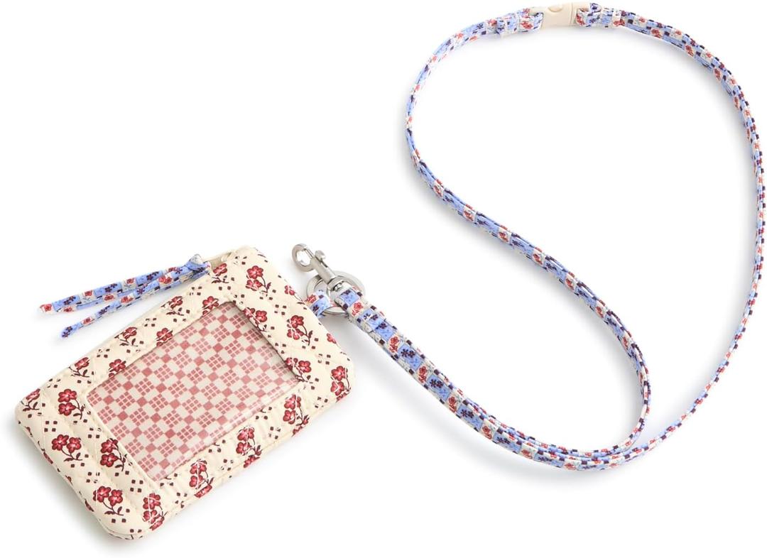 Vera Bradley womens Premium Cotton Zip Id Pouch W/Breakaway Lanyard