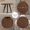MECHYIN 42 inch Round Dining Table for 4, Farmhouse Kitchen Table, Round Dining Room Table with Metal Legs for Small Spaces & Apartment, Space-Saving Circle Wood Dinner Table, Walnut