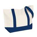 5 Medium beige and navy Blue tote bags