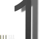 DEWEL 8 inch Floating Large House Numbers for Outside, Black Modern House Address Numbers Decor for 911 Visibility Signage with Nail Kits (House Number 1)