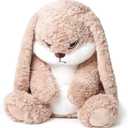 ZEIO Grumpy Bunny Stuffed Animal, 19.6" Plush Rabbit Stuffed Animals with Floppy Ears, Cuddly Soft Plush Toys Huggable, Perfect for a Gift (Brown)