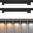 5 Color Linear H Track Lighting Heads Dimmable, Black 25W 2 Pack | H Type Track Light Heads, LED Track Lighting Fixtures Ceiling Spotlight, H Style Track Heads for H Track Lighting Rails
