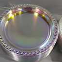 Supernal 120 Pcs Iridescent Sparkle Plastic Plates,Disposable Plates for Party Valentine's Day Mother's Day and Easter, Clear Neon Rainbow Plastic Plates,60 Pcs Dinner Plates and 60 Pcs Dessert Plates