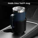 Upgraded Car Cup Holder Expander Adapter with Offset Adjustable Base, Compatible with Yeti 14/24/36/46oz Ramblers, Hydro Flasks 32/40oz, Other Large Bottles Mugs in 3.5"-4.0", 1 Pack
