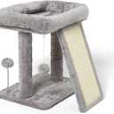 17.1-inch Small Cat Tree Tower with Scratching Post for Indoor Cats,Light Grey