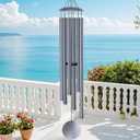66" Wind Chimes for Outside Deep Tone - 6 Thicken Tubes Large Wind Chimes for Outdoor, Gifts for Valentines Day, Women, Mom, Grandma, Sympathy, Big Windchimes for Garden and Patio (Dusty Blue)