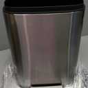 Amazon Basics Smudge Resistant Small Rectangular Bathroom Trash Can With Soft-Close Foot Pedal, Brushed Stainless Steel, 5 L /1.32 Gallon, Satin Nickel Finish, 7.3 x 8.5 x 11.8 inches (LxWxH)