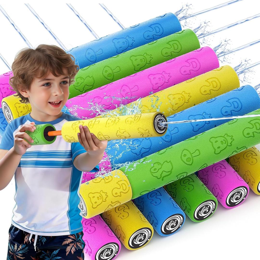 Water Guns for Kids Adults Toddler, High-Capacity Foam Squirt Gun Toy, Summer Fun Water Toys for Pool Outdoor Beach Games, Water Blaster for Ages 4-8 8-12 Boys Backyard Party Play(11.8" 12PCS)