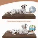 KSIIA Orthopedic Dog Bed Crate Waterproof Pet Mats for Large Dogs Deluxe Plush Washable Pet Bed with Egg Crate Foam & Removable Cover, 35 x 22 Inch, Brown