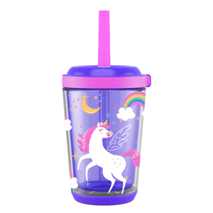 Cute Tumbler with Lid and Straw Double Wall Insulated Acrylic Cup for Girls Women Kids, 18oz/550ml (Unicorn)