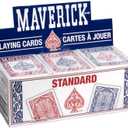 Maverick Playing Cards, Standard Index, Red and Blue, 12 Pack
