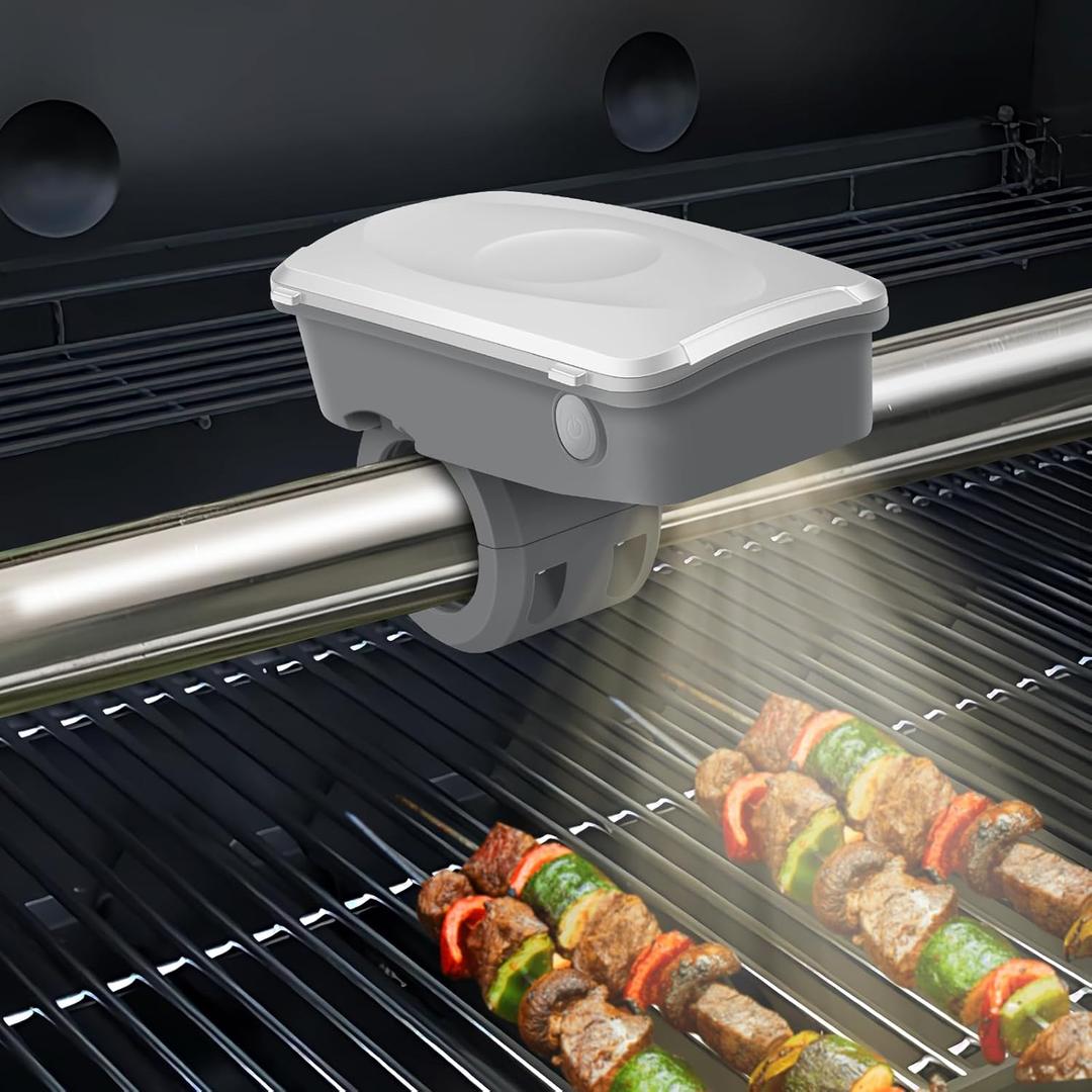 Rechargeable Grill Lights for Outdoor Grill for Weber Genesis Spirit Summit Handle Accessories BBQ Lights 360Flexible Rotation, 2 Lamp Beads Higher Brightness, Type-C Charging