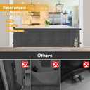 Reinforced 120 Inch Wide Retractable Baby Gates Extra Wide Pet Gate with Cat Door 10ft Extra Long Baby Gates for Large Openings 33 Inch Tall Reinforced Strips Retractable Dog Gate with Cat Door, Black