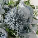 Peonies Artificial Flowers in Vase, Fake Hydrangea Silk Peony Flower Bouquet with Vase Faux Flowers Arrangement Decor Home Table Dining Room (Blue)