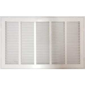 26" X 20" Steel Return Air Filter Grille for 1" Filter - Easy Plastic Tabs for Removable Face/ Door - HVAC Duct Cover - Flat Stamped Face -White [Outer Dimensions: 27.75w X 21.75h]