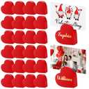 Amyhill 24 Pcs Valentine's Day Wooden Heart Place Card Holder Valentines Table Number Holders Red Heart Wood Table Signs Valentines Card Stand Rustic Picture Photo Clip for Wedding Bridal Party Decor