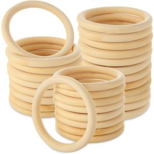 CYEAH 30 Pcs Unfinished Wooden Rings for Craft, 4 inch/ 10 cm Diameter Nature Solid Wood Rings for DIY Crafts Without Paint, DIY Natural Wood Rings for DIY Projects Macrame and Craft Making
