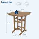Garvee Outdoor Patio Bar Table for 2-4, All-Weather HDPE Bar Height Table with Umbrella Hole and Spacious Tabletop for Outside,Poolside, Backyard