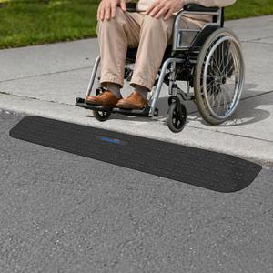 Ruedamann 1" Rise Threshold Ramps for Doorways, 2200 Lbs Capacity Wider Rubber Threshold Ramp, Special Non-Slip Portable Wheelchair Ramp, Handicap Ramp for Thresholds, Power Scooters, Cuttable