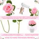 Hotop 80 Pcs Rose Artificial Flowers Bulk with Long Stem, Silk Roses Realistic Fake Flowers Bouquet for Wedding Table Centerpieces Bridal Shower Party Home Decorations(Pink)