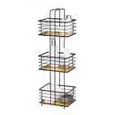 Splash 3-Tier Floor Caddy With Bamboo Shelves