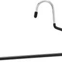 Amazon Basics Non-Slip Trouser/Slack Hangers, Pants Closet Organizer with Easy Slide Design, Metal with Rubber Coating, Black/Silver, 30-Pack
