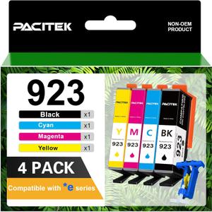 923 Ink Cartridges Combo Pack Replacement for HP 923XL Ink Cartridges for HP Printers Work for HP OfficeJet Pro 8130e 8135e 8139e 8138e 8122e 8124e 8120e 8120 8122 Printer Ink (4 Pack)