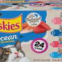 Purina Friskies Ocean Favorites Wet Cat Food Pate and Meaty Bits Variety Pack With Salmon and Tuna - (Pack of 24) 5.5 oz. Cans (EXP 03/01/27)