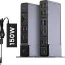 TobenONE USB C Docking Station 3 Monitors, 18-in-1 Triple 4K Display, 150W Power Adapter with 20W Fast Charging, 8 USB Ports up to 10Gbps, 2 HDMI/DP/USB C, for Windows/Chrome OS